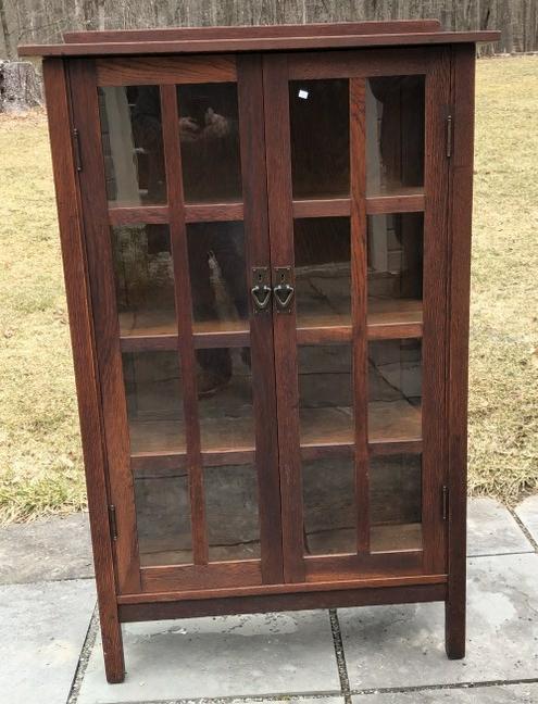 GUSTAV STICKLEY # 820 CHINA CABINET WITH OVERHANGING