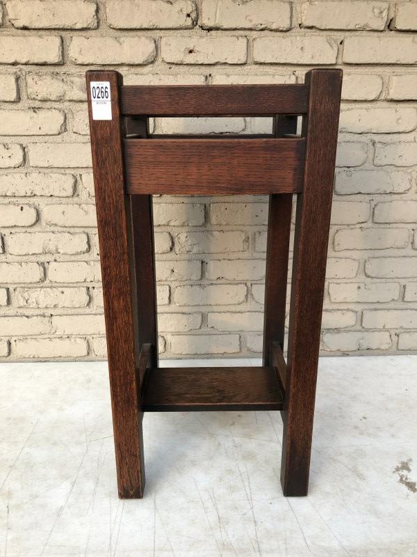 JM YOUNG MISSION OAK PLANT STAND, FROM LOCAL