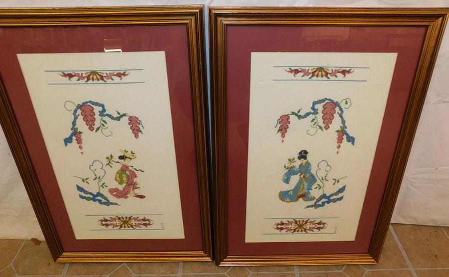 2 Framed Oriental Needleworks