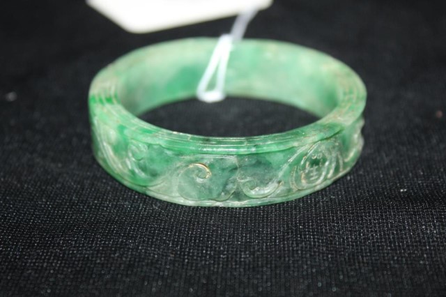 Carved Green Hardstone Bracelet