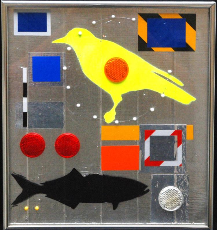 20TH.C ABSTRACT MIXED MEDIA ARTWORK