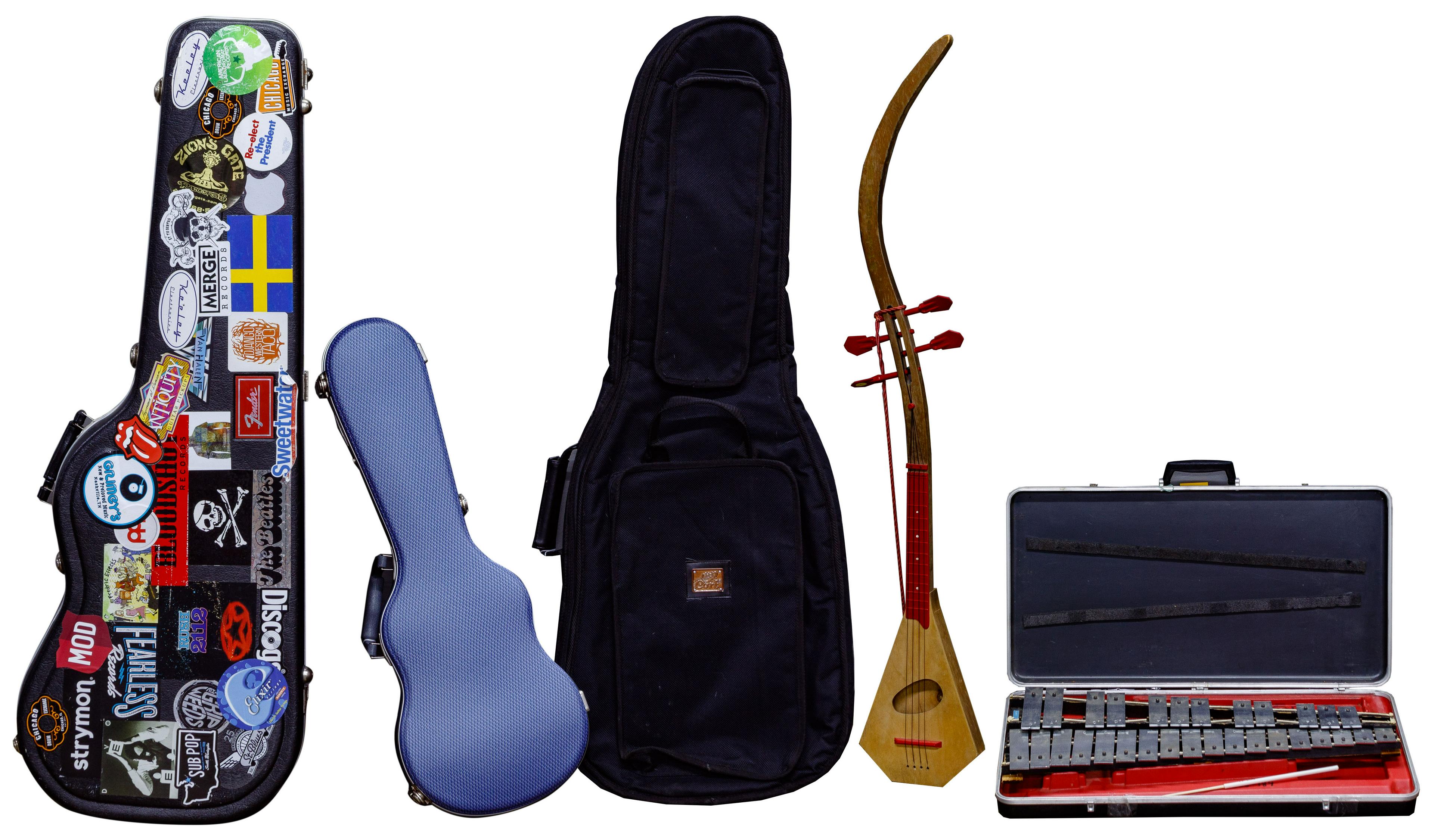 Guitar Case and Musical Instrument Assortment