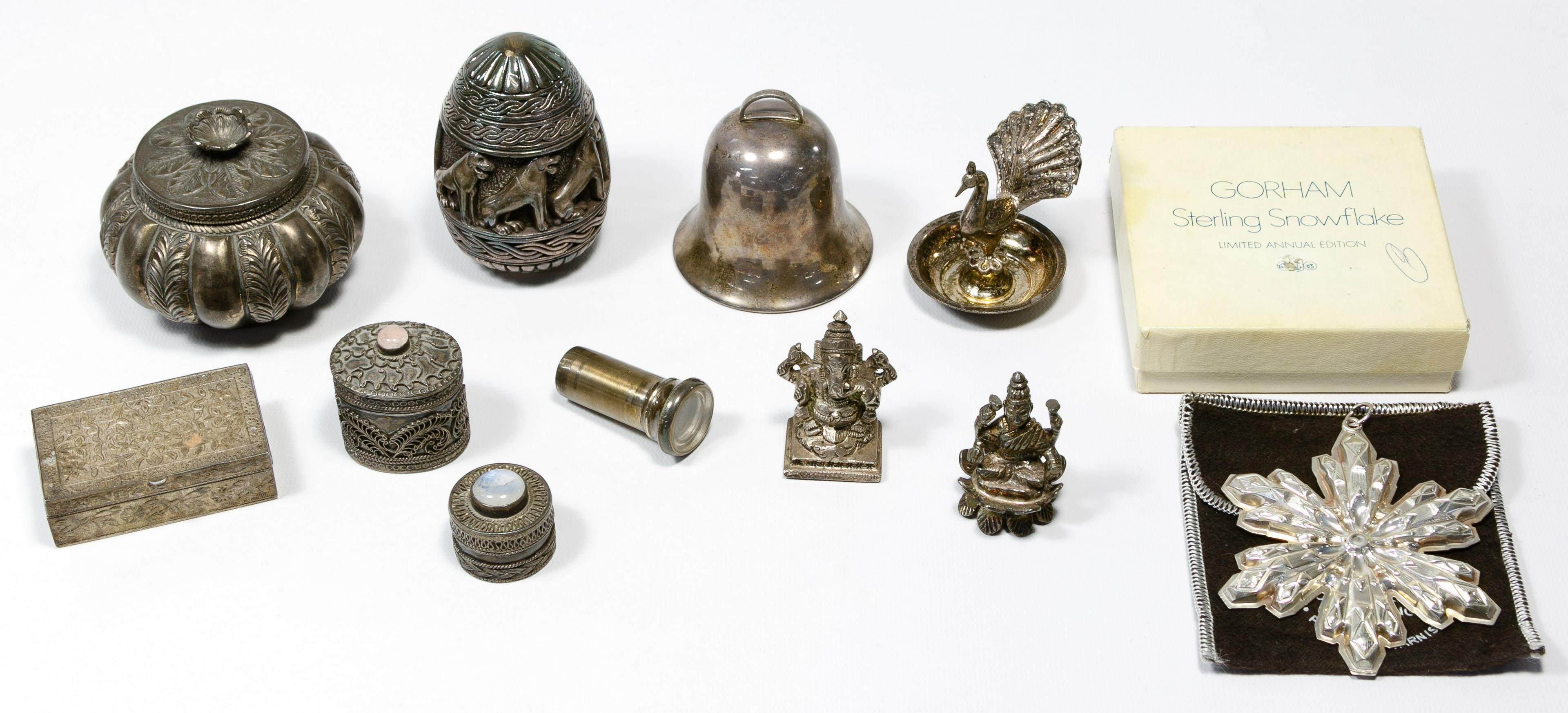 Mixed Silver Decorative Object Assortment