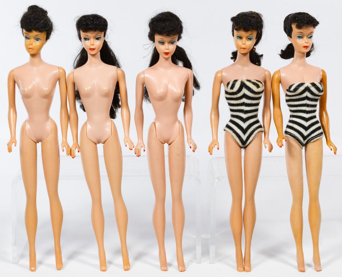 Mattel #5 Brunette Ponytail Barbie Dolls