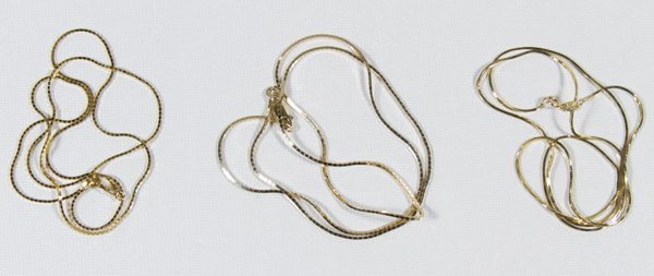 14k Gold Box Link Necklaces