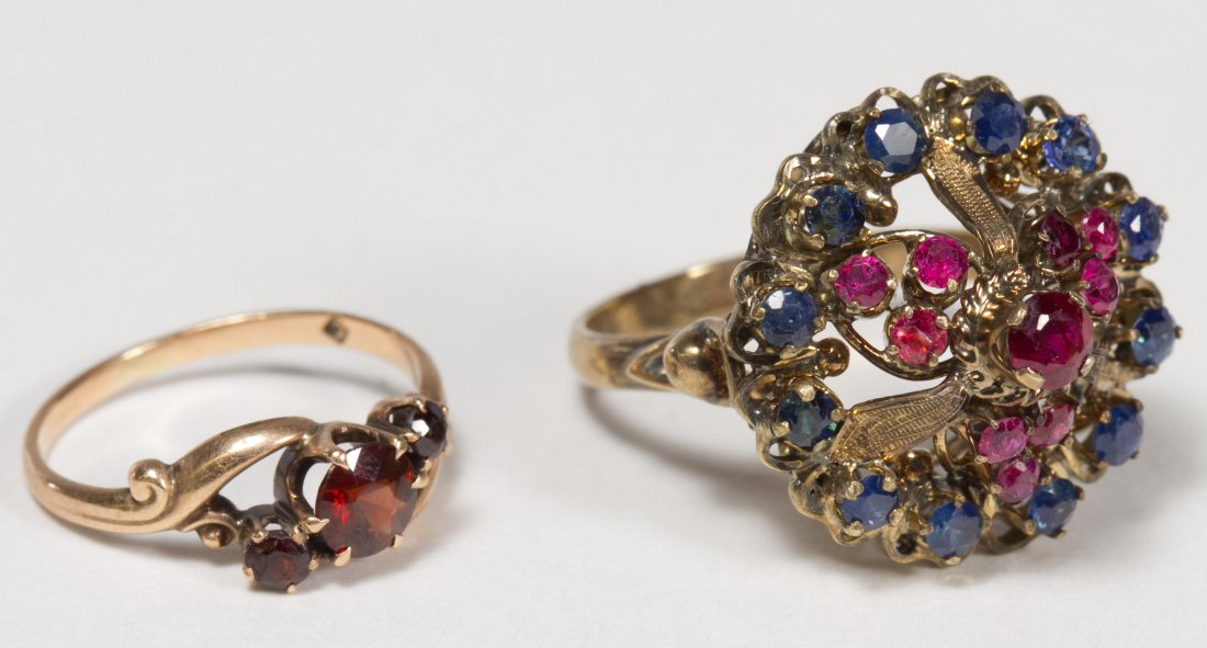 14k Gold, Ruby and Sapphire Ring