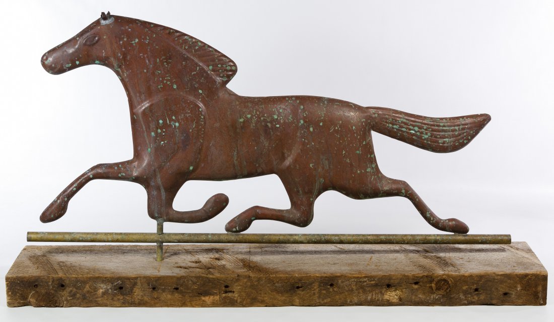 Copper Trotting Horse Weathervane Topper