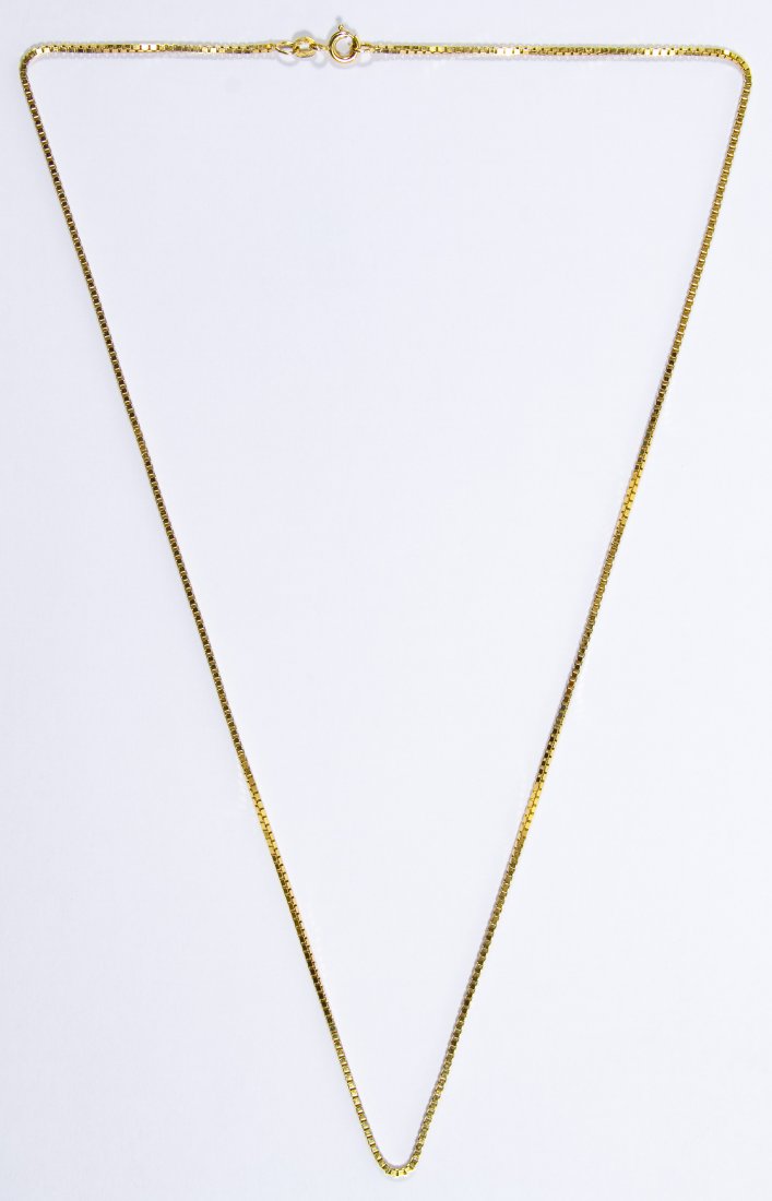 10k Gold Box Link Necklace