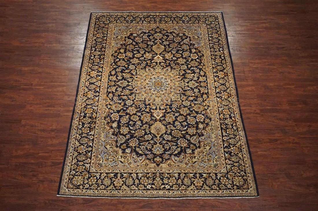 Antique 8X11 Persian Isfahan Rug Hand-Knotted Abrash