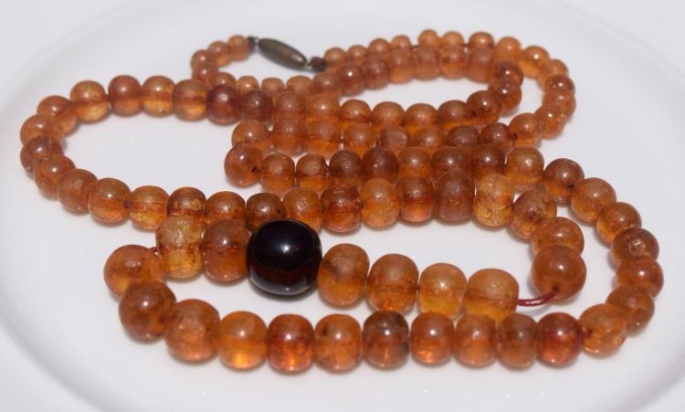 Antique Amber Bead Necklace