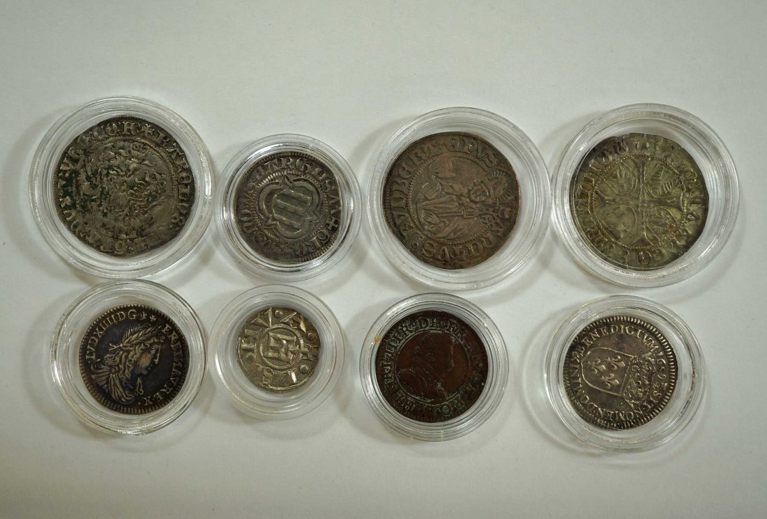(8) Antique Coins, 15th, 16th, 17th Century, France