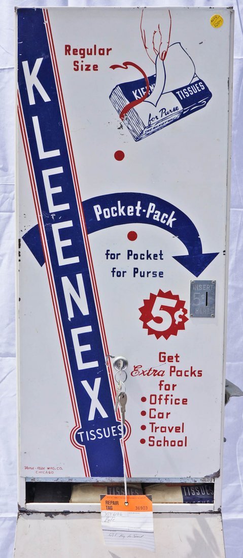 Vintage Kleenex Coin-Operated Vending Machine