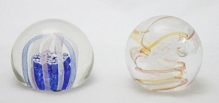 2 Art Glass Paperweights, Caithness & Murano