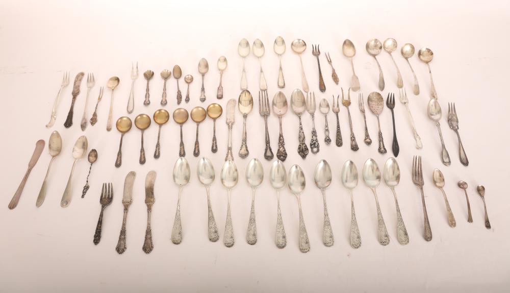 (65) Pc Mixed Lot Sterling Silver Flatware