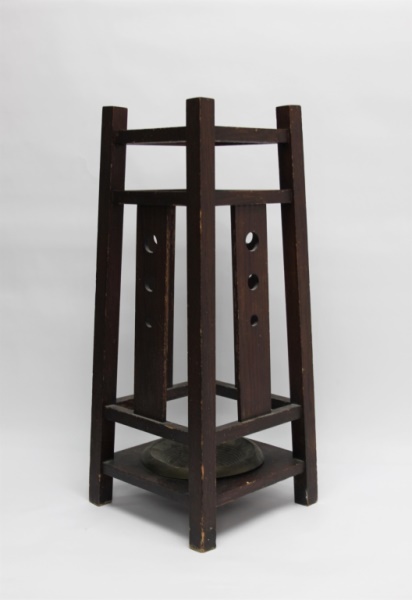 Antique Arts & Crafts Mission Oak Umbrella Stand