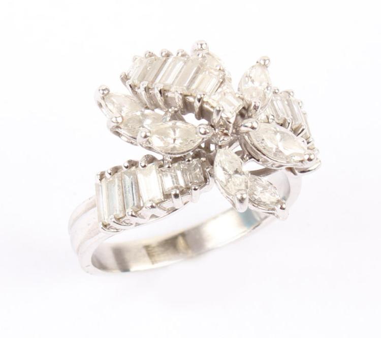 PLATINUM & DIAMOND CLUSTER RING