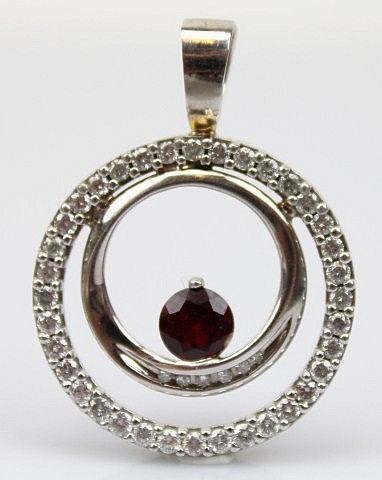 10K GOLD RUBY & DIAMOND PENDANT