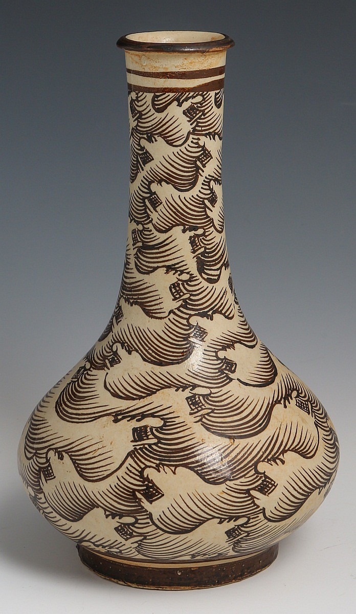 CHINESE CIZHOU WARE BOTTLE YUAN DYNASTY