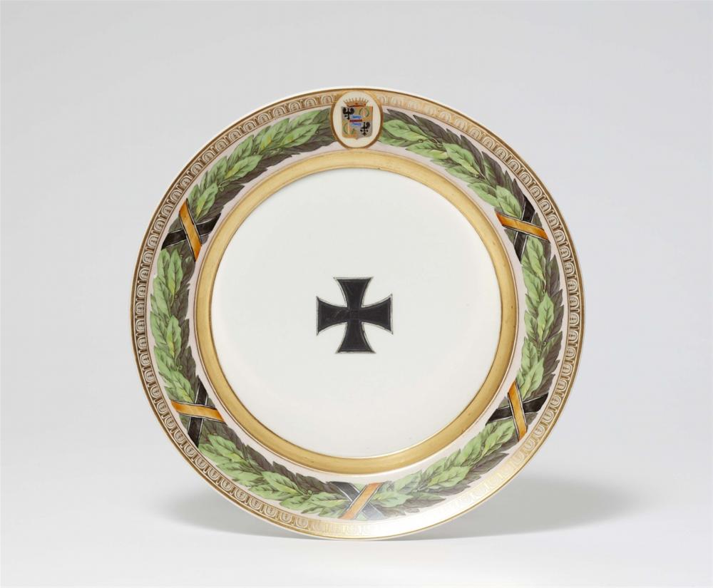 A Berlin KPM porcelain dinner plate from the service for General Kleist von Nollendorf
