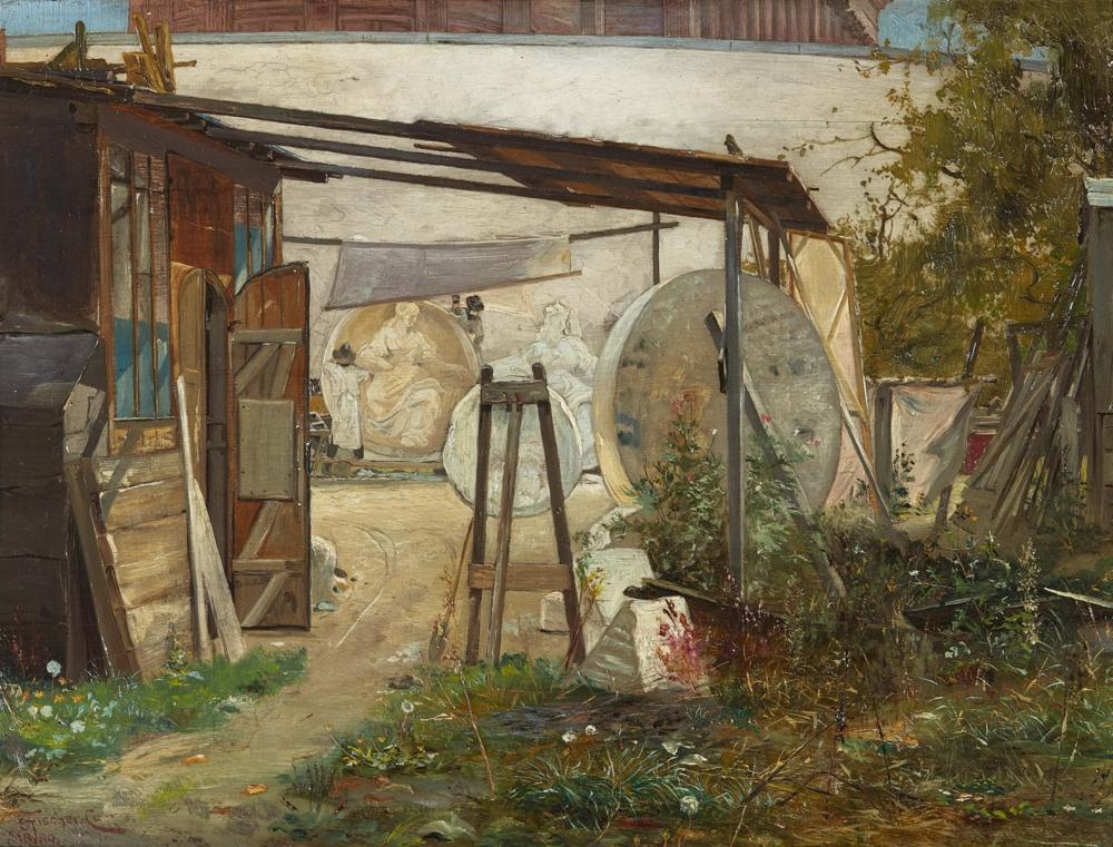 Ernst Albert Fischer-Cörlin, Behind the National Gallery in Berlin in 1880