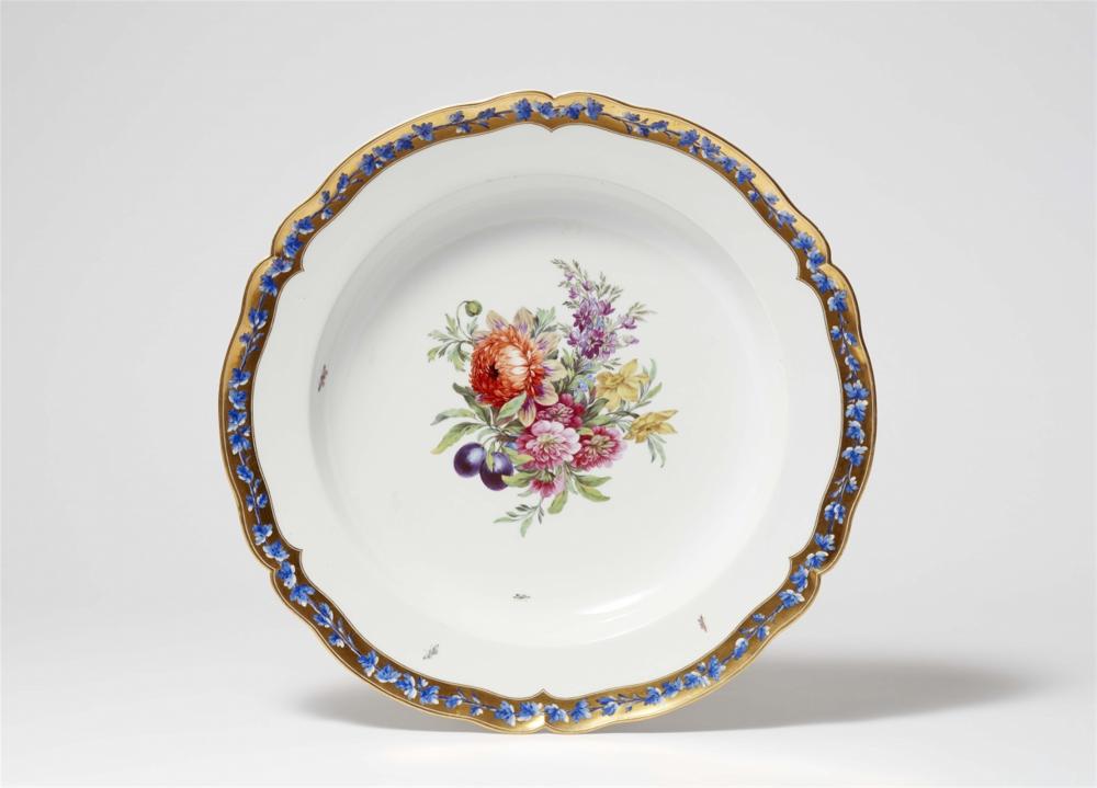 A Berlin KPM porcelain platter from a service for the French envoy François Barthélemy