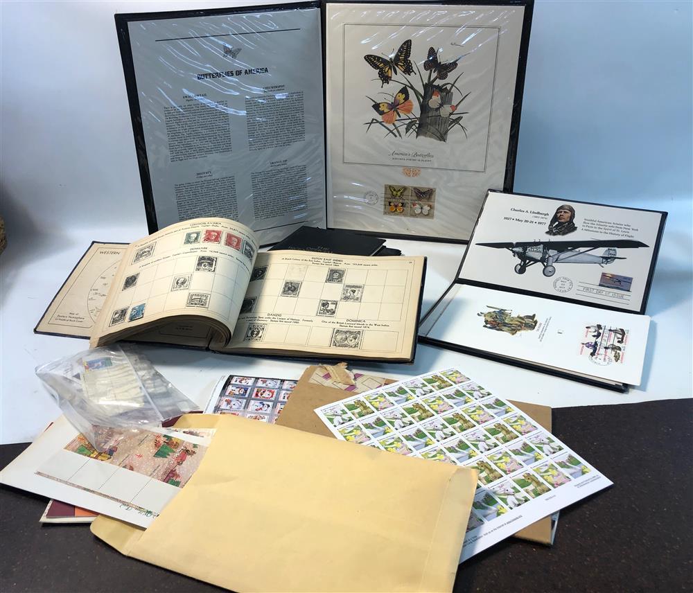 LOT OF STAMPS AND TOKENS IN ALBUMS