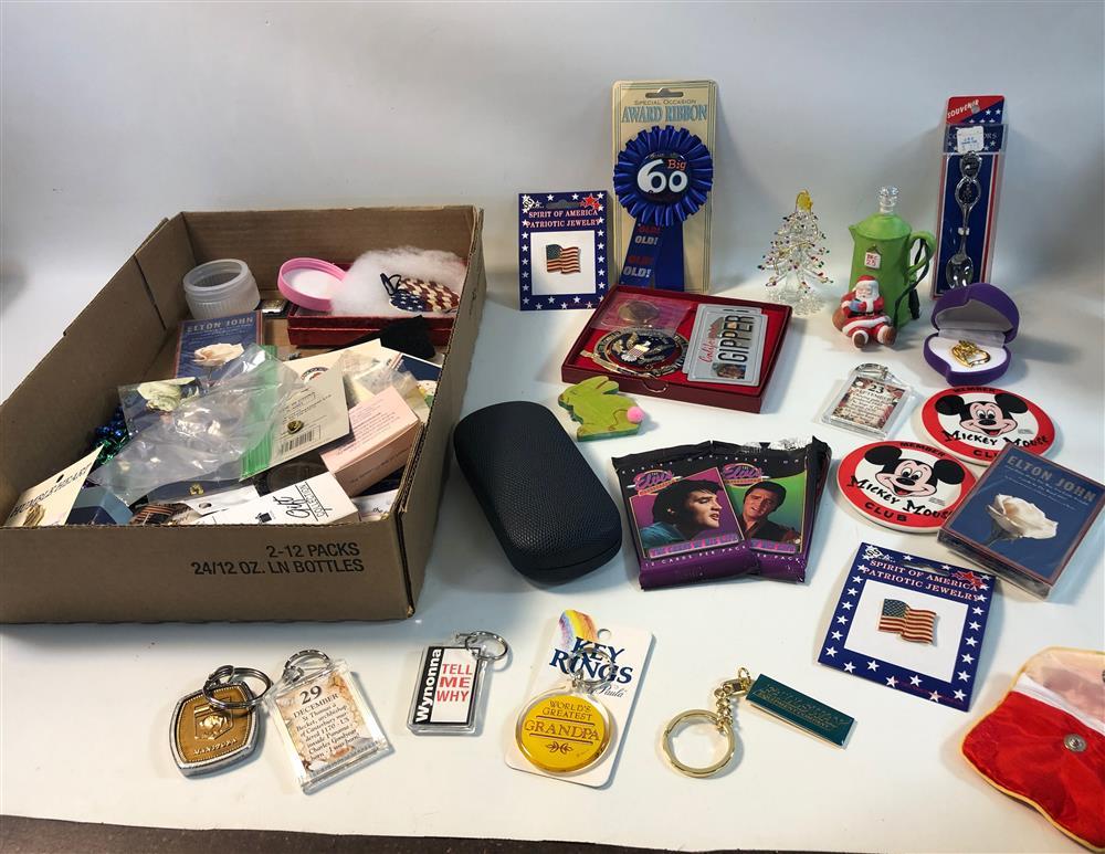 BOX LOT MISCELLANEOUS JEWELRY AND ACCESSORIES