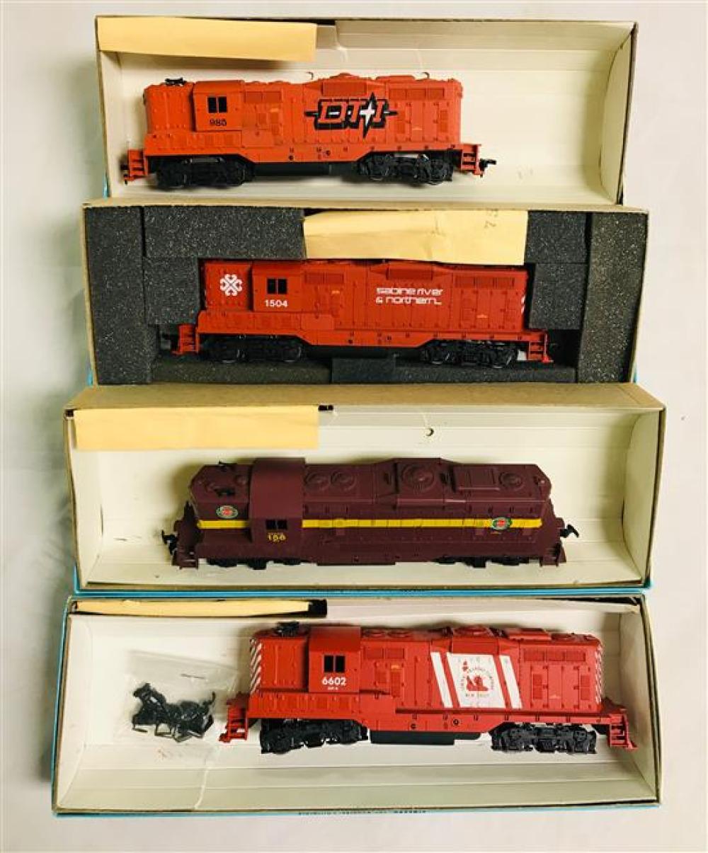 LOT 4 ATHEARN HO GAUGE GP-9 BEV-BEL CORP LOCOMOTIVES - #1514, 1515, 1516, 1518. IN ORIGINAL BOXES