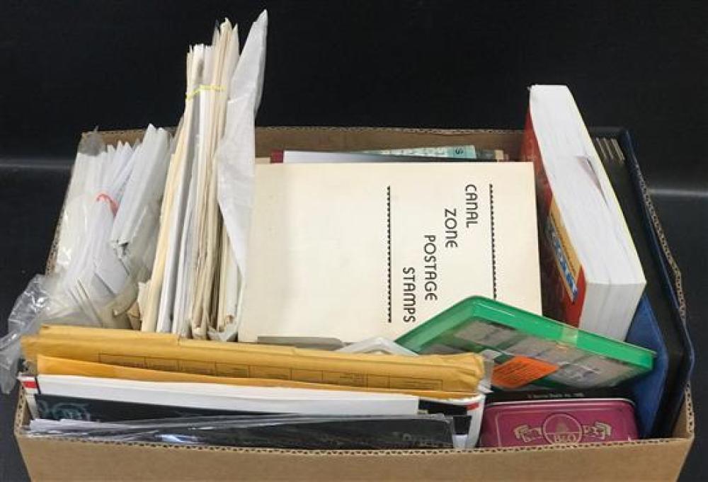 BOX LOT MISCELLANEOUS STAMPS AND ACCESSORIES