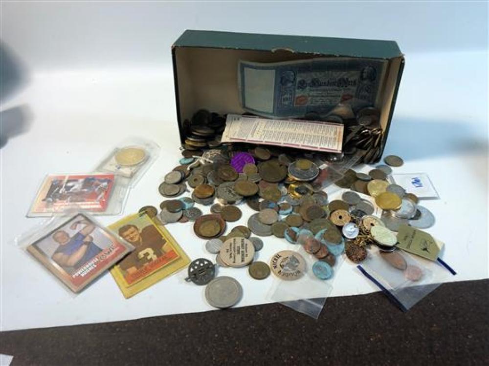 LARGE LOT ASSORTED COINS AND TOKENS