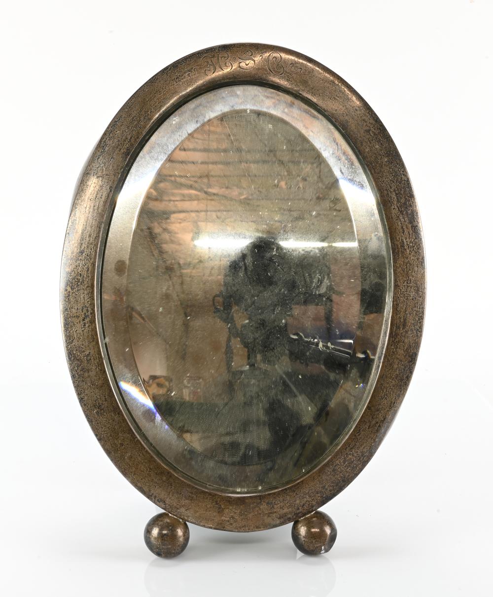 Antique Sterling Silver Large Dressing Vanity Mirror