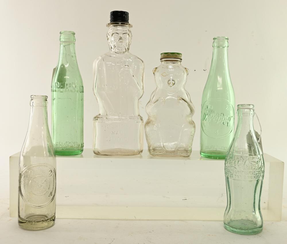 Vintage Abe Lincoln Dr. Pepper Coca Cola Pepsi Bottles