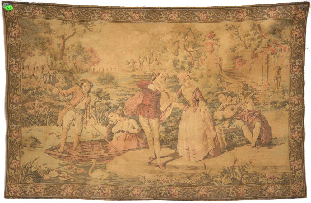 Vintage French Wall Textile Tapestry