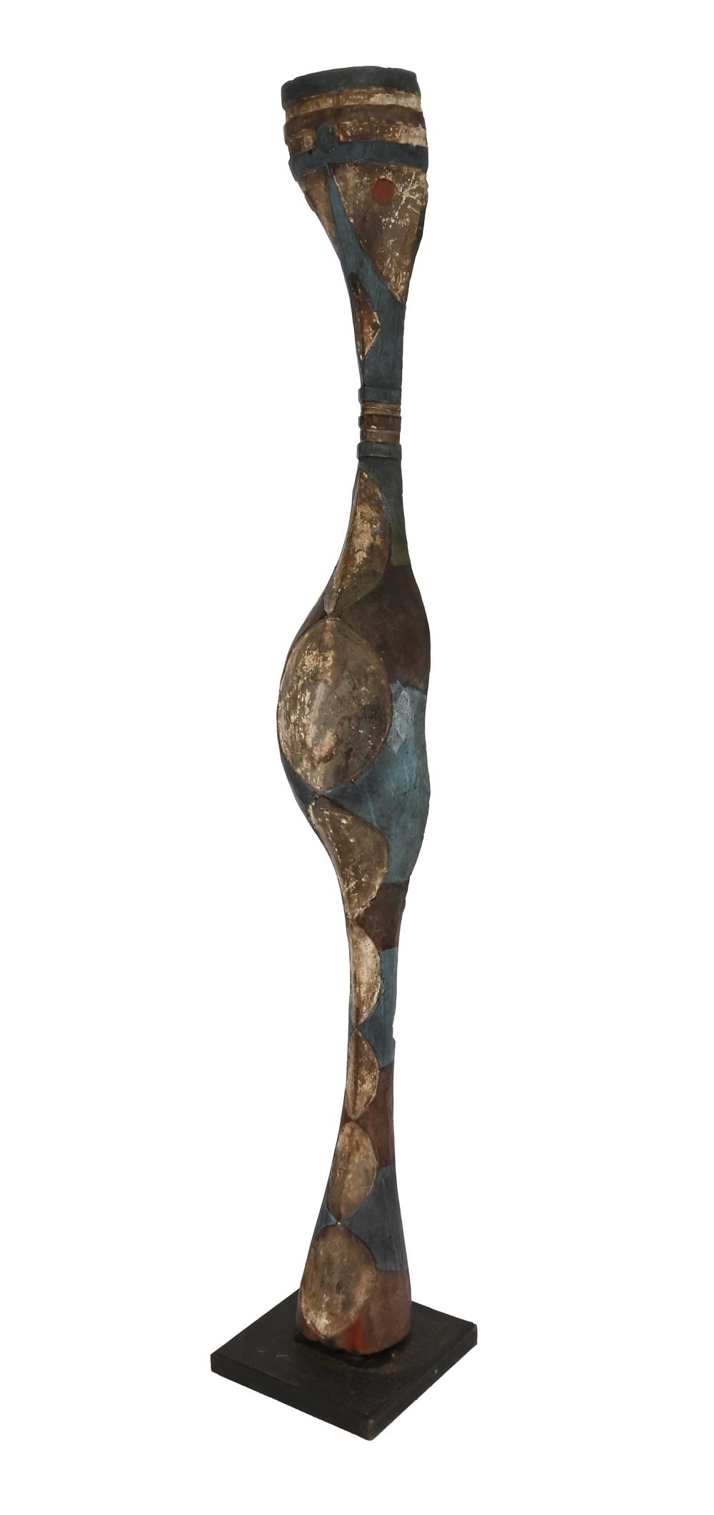 Tribal Carved Wood Floor Standing Art Figure