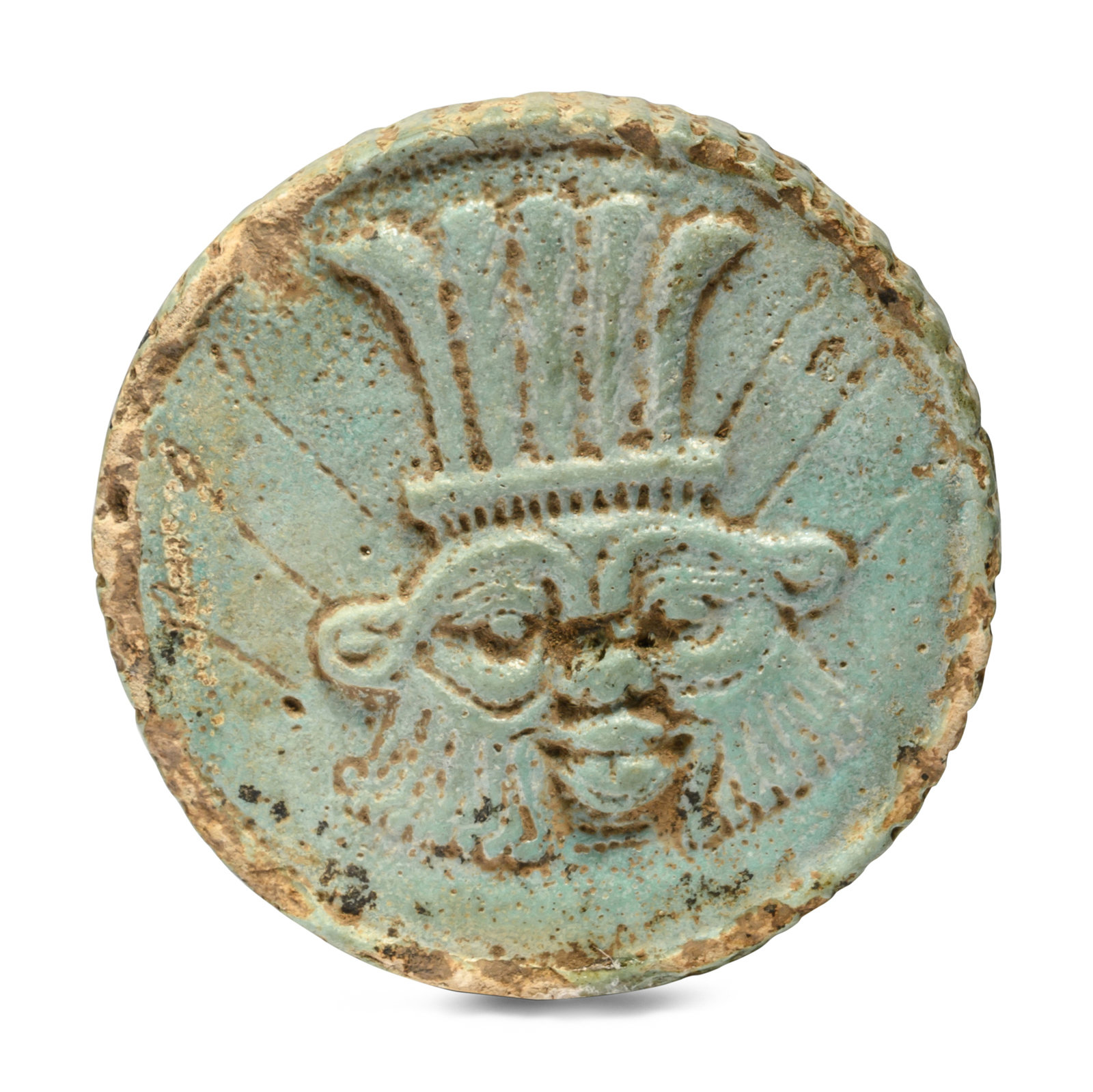 An Egyptian Faience Two-Sided Medallion