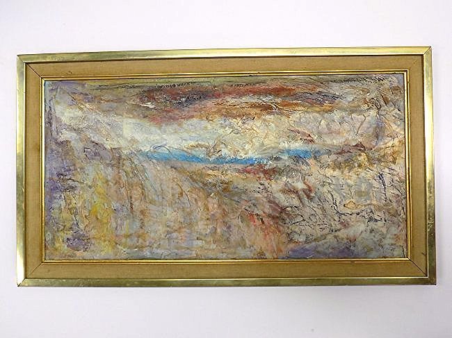 Midcentury abstract acrylic painting