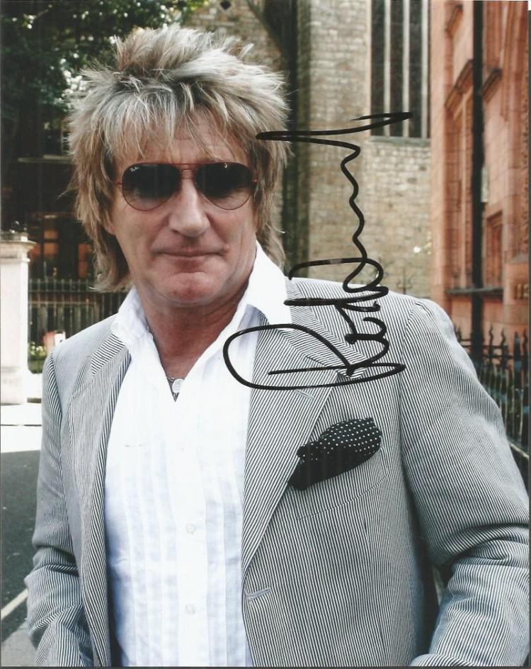 Rod Stewart signed 10 x 8 colour portrait photo in