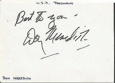 Don Meredith signed autograph pageGood condition. All signed items come wi