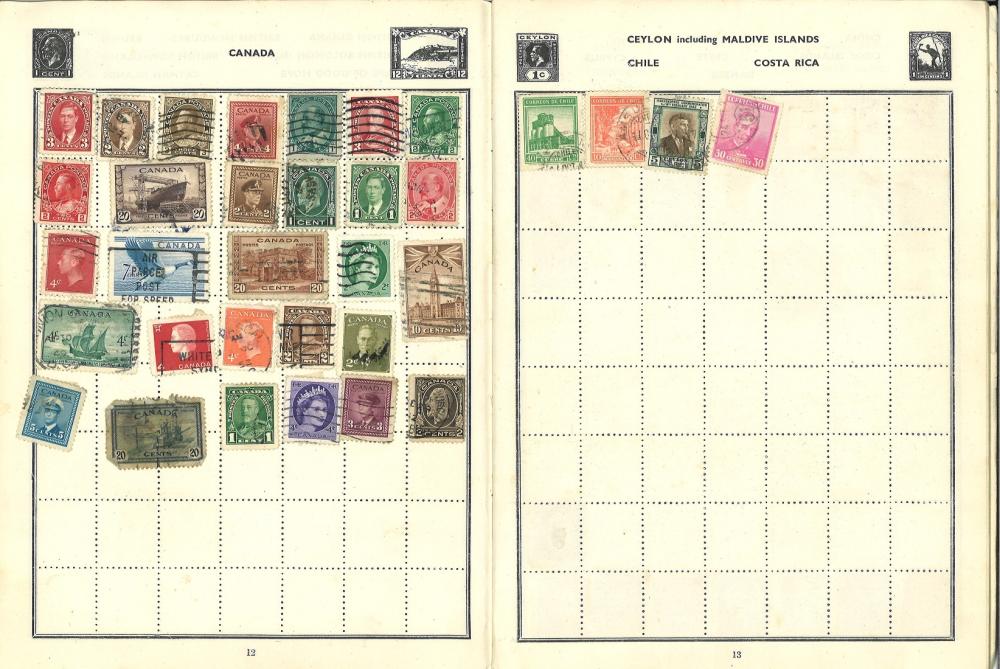 3 albums of stamps. Bounty album, Trinity stamp album, Collection builder stamp album. Countries