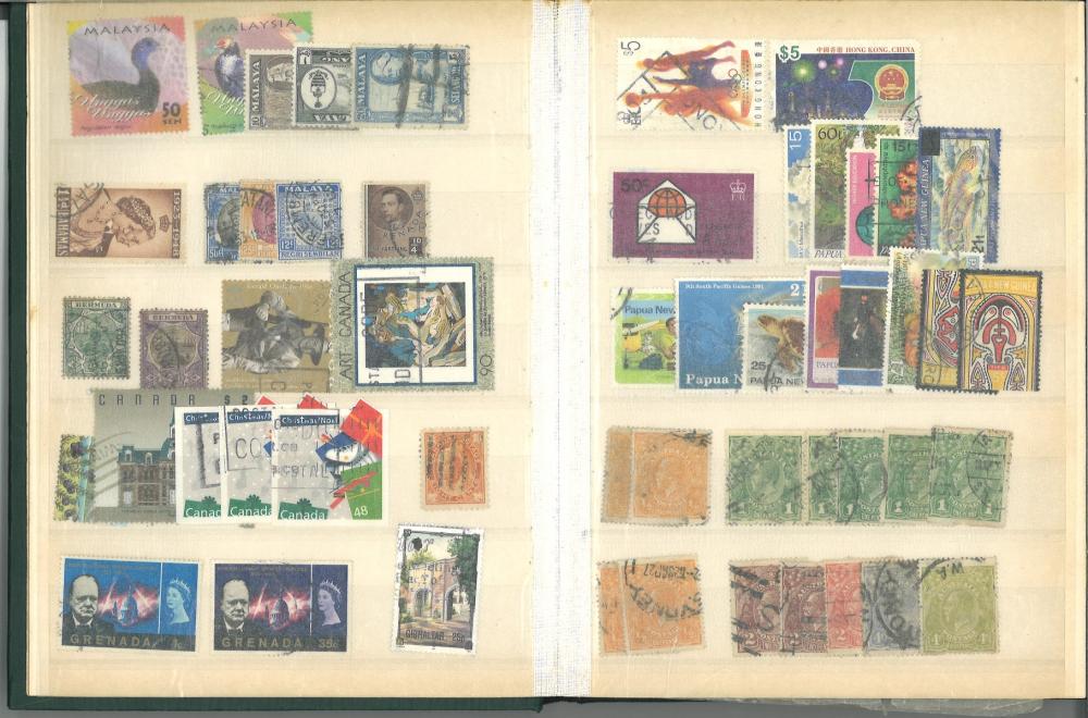 British commonwealth stamp collection in A5 Stanley Gibbons stock book. 200+ stamps. Includes