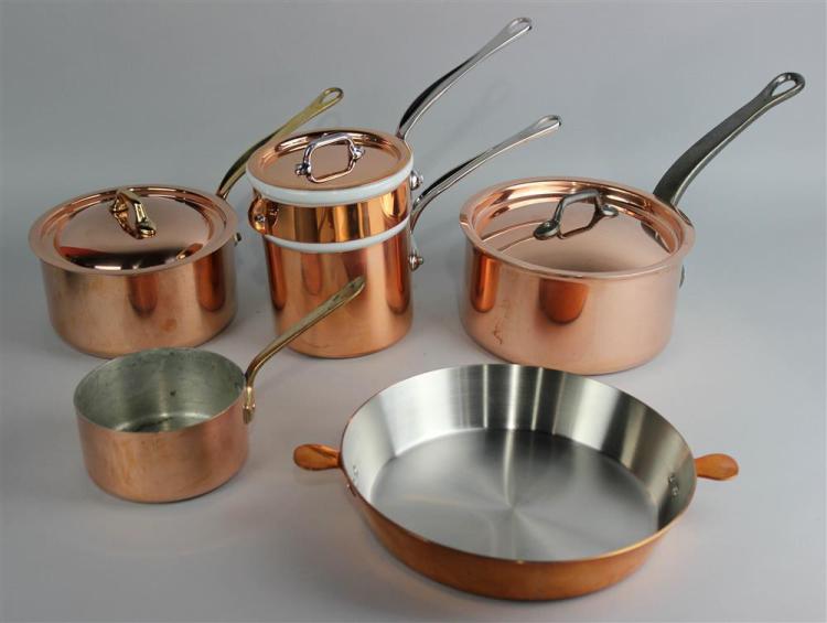 GROUP OF FRENCH COPPER COOKWARE