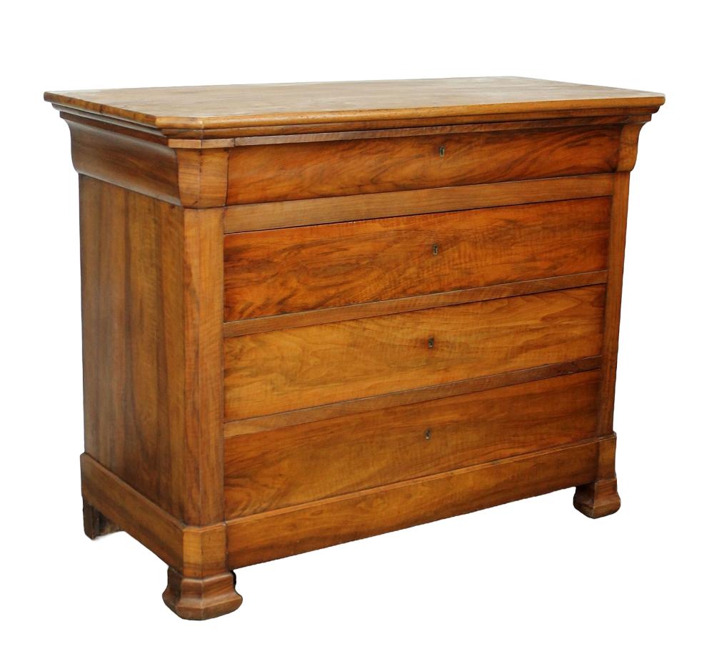 French Louis Philippe commode in walnut