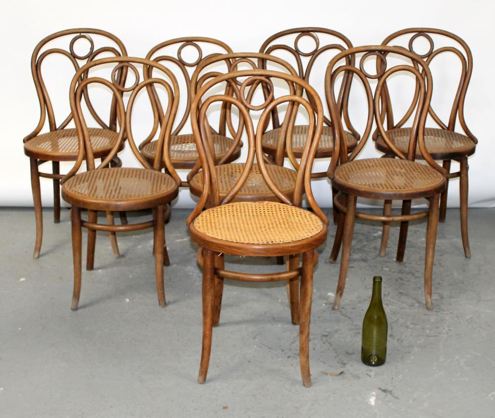 Lot of 8 Thonet bentwood cafe chairs