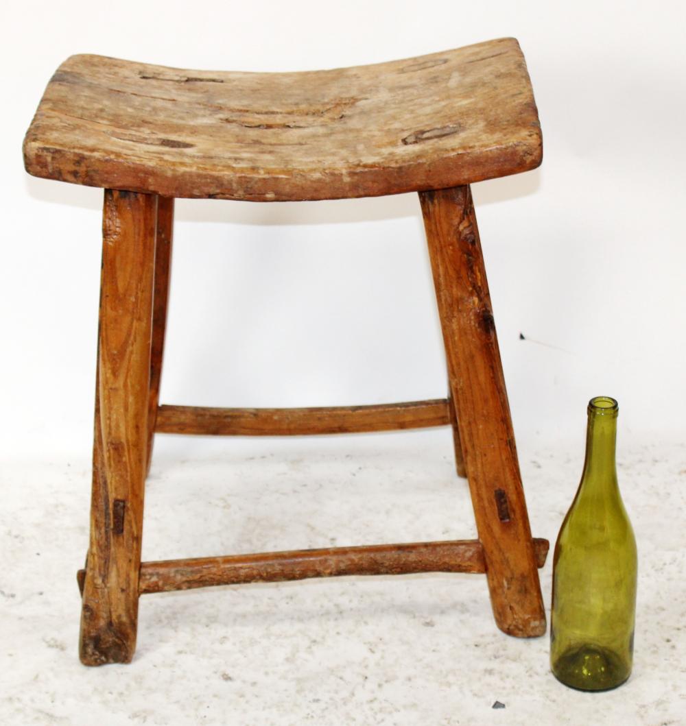 French farmhouse rustic stool in pine