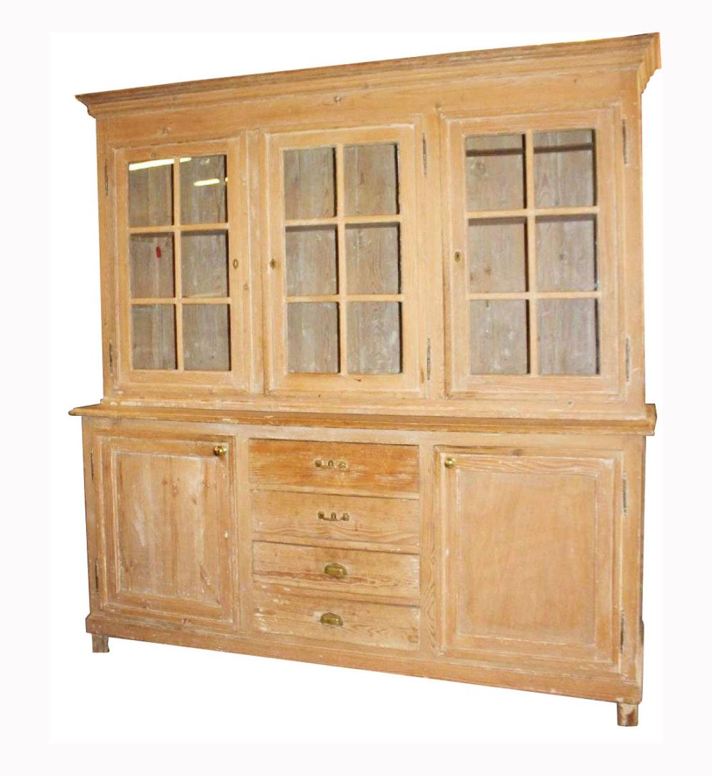 French farmhouse bookcase in natural pine