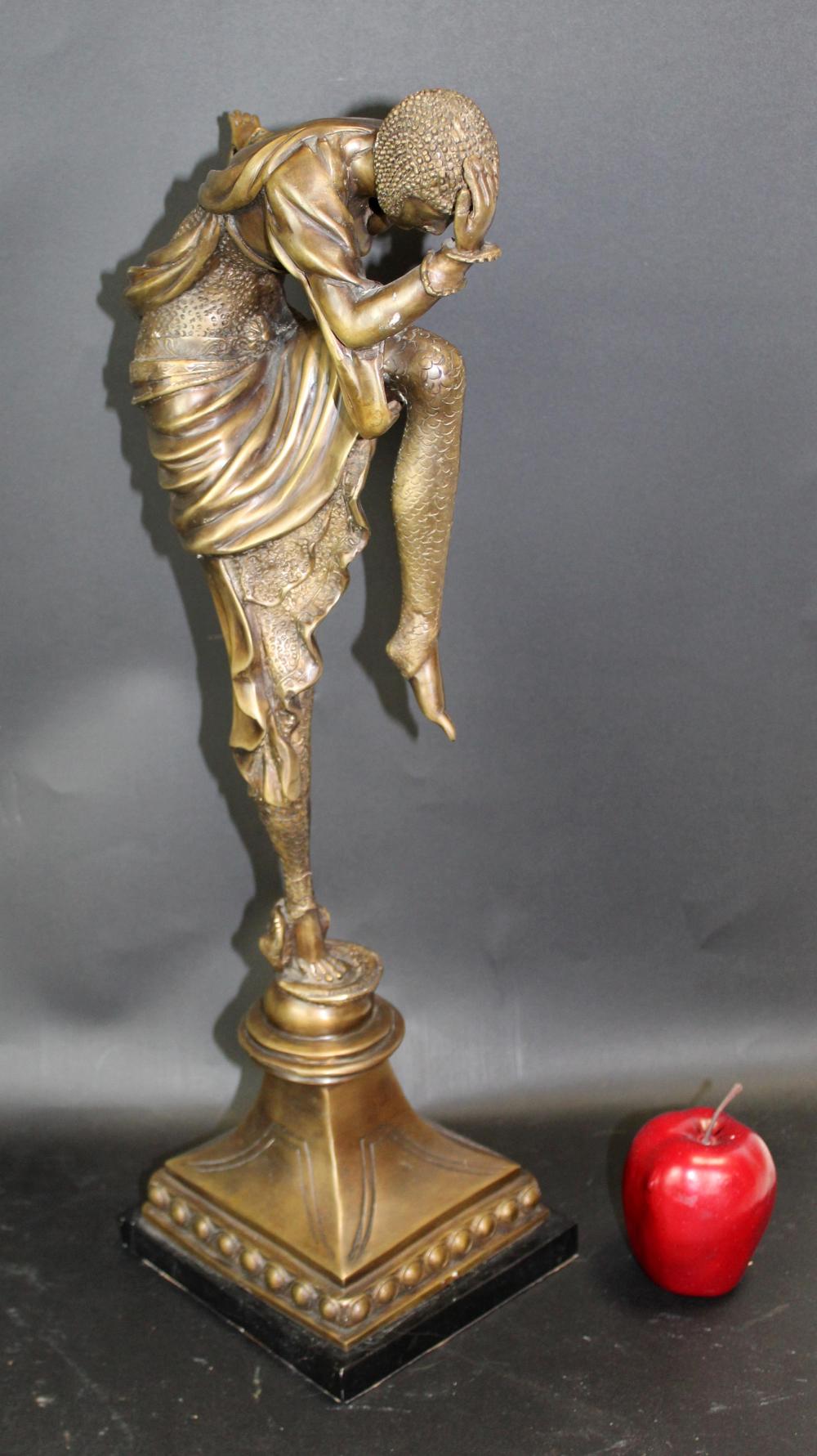 After Chiparus Art Deco style bronze dancer