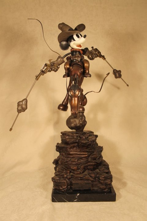 Disney Bronze "Two Gun Mickey" on Horse