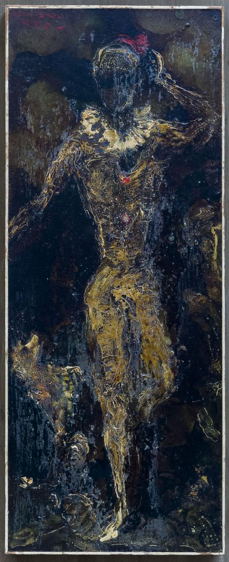 Renato Birolli Oil on Board, Dancer.