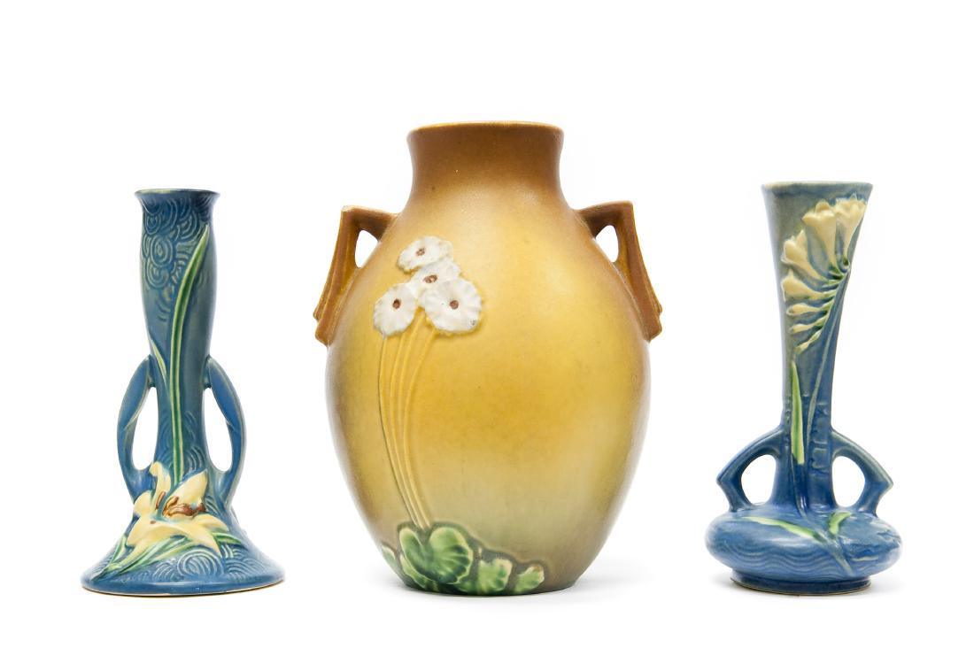 (3) Roseville Pottery Vases.