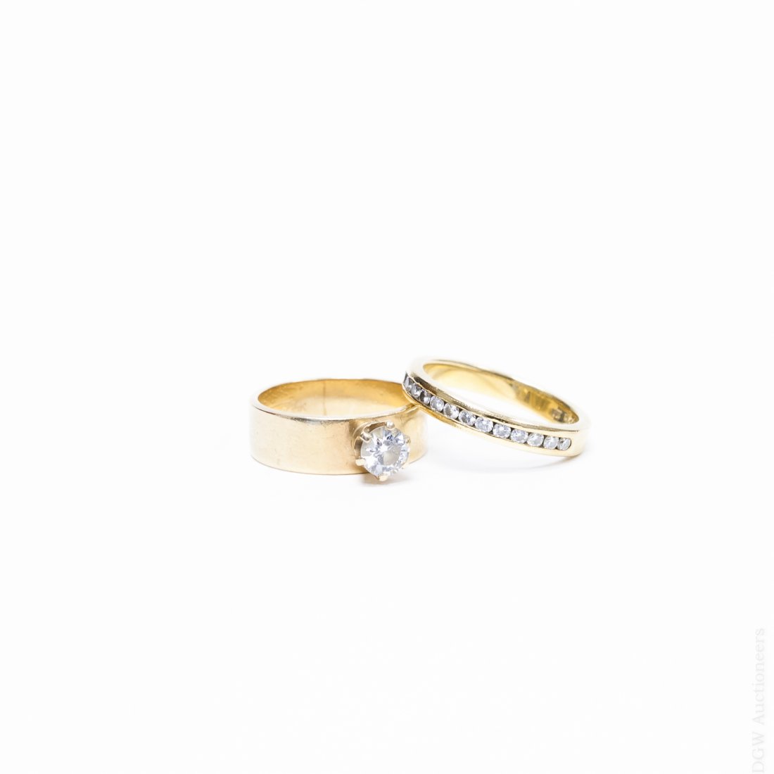 18K Semi Eternity Ring & 14K Gold & Diamond Ring.